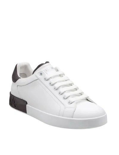 Dolce & Gabbana Sneakers From The Portofino Line In Calfskin In White