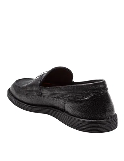 Dolce & Gabbana Leather Moccasin From The New Florio Line In Black
