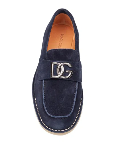 Dolce & Gabbana Suede Moccasin From The New Florio Line In Blue