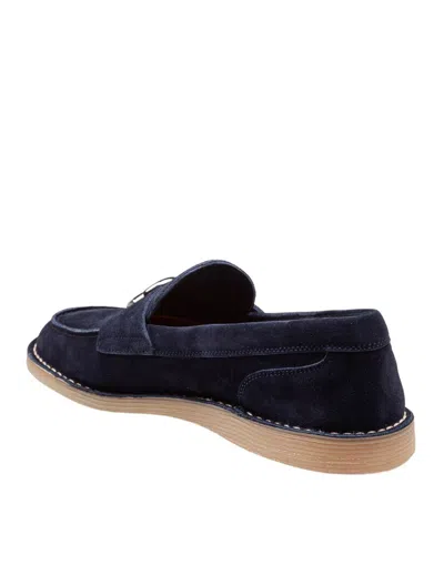 Dolce & Gabbana Suede Moccasin From The New Florio Line In Blue