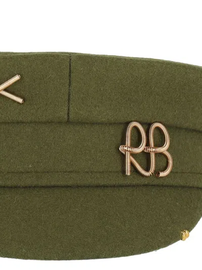 Ruslan Baginskiy Baker Boy Wool Blend Hat In Green