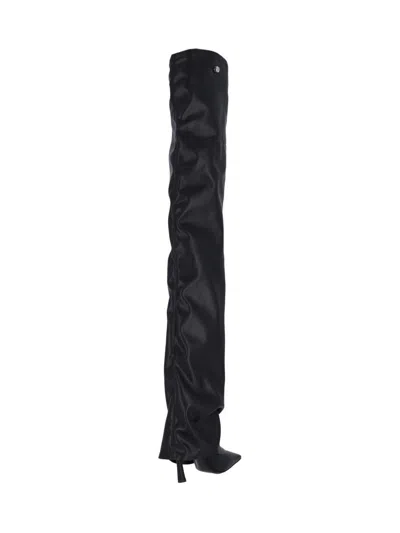 Attico Robin Over-the-knee Stiletto Heel Boot In Black