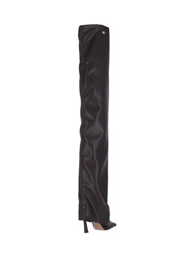 Attico Knee-high Boots With Pointed Toe And Stiletto Heel