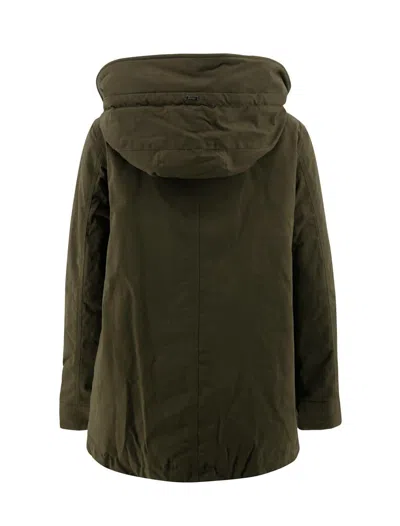 Herno Puffer Jackets With Drawstring Hem And Hood In Green