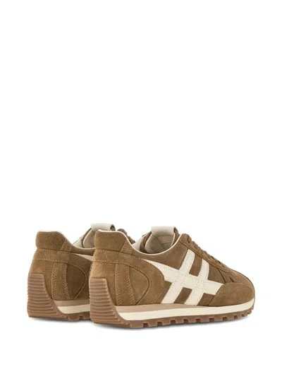 Hogan 86er Mud Suede Running Sneakers In Brown