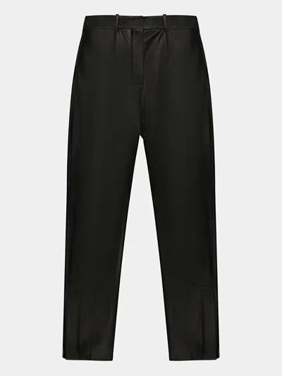 Bally Leather Straight-leg Trousers In Black