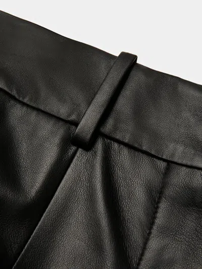 Bally Leather Straight-leg Trousers In Black