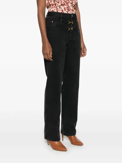 Isabel Marant Brinley Carabiner-fastening Jeans In Black
