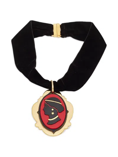 Pre-owned Miu Miu Cameo Velvet Necklace