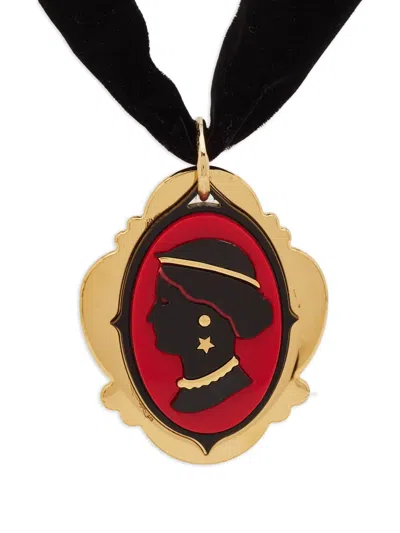 Pre-owned Miu Miu Cameo Velvet Necklace