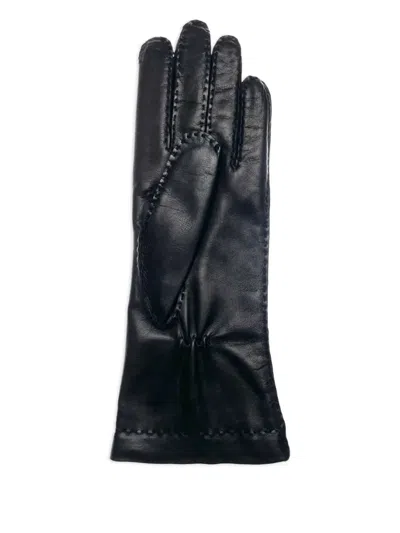 Restelli Leather Gloves In Black