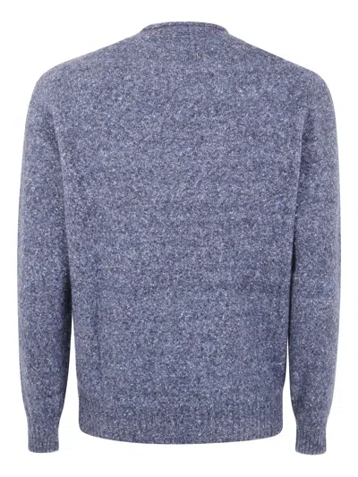 Brunello Cucinelli Sweater Crew Neck Long Sleeves In Blue