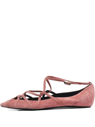 Pre-owned Marc Jacobs Vintage  Lace-detail Suede Flat Pumps