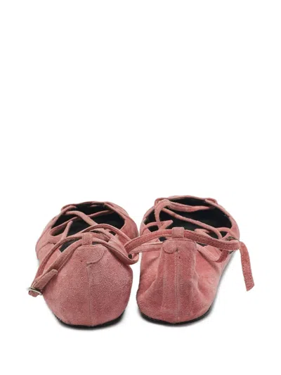 Pre-owned Marc Jacobs Vintage  Lace-detail Suede Flat Pumps