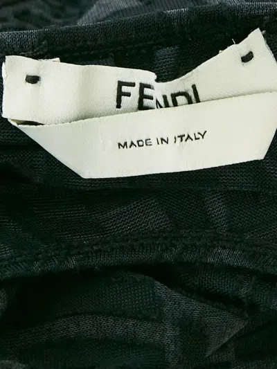 Pre-owned Fendi Ff-pattern Sheer Bodysuit