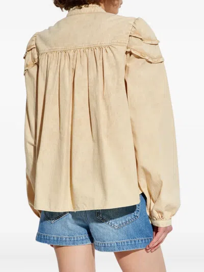 Isabel Marant Étoile Idety Ruffled Cotton-chambray Blouse