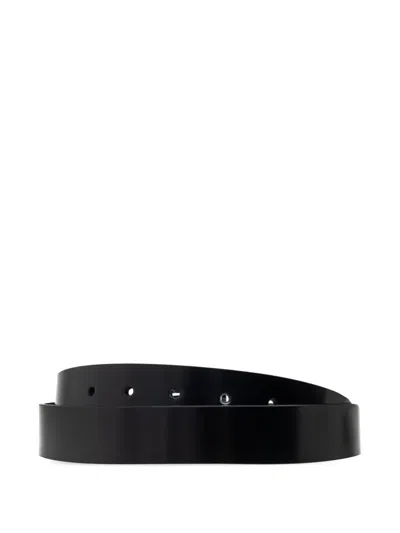 Versace Logo-detail Leather Belt In Black