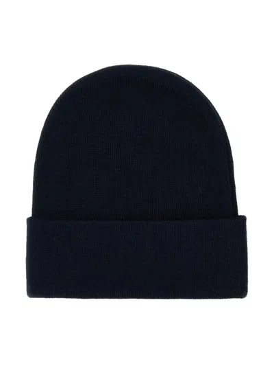 Gucci Logo-embroidered Beanie In Blue