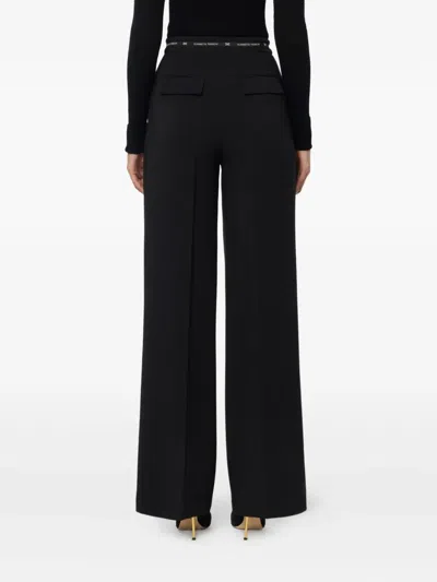 Elisabetta Franchi Trousers Straight Leg Pockets Belt Loops In Black