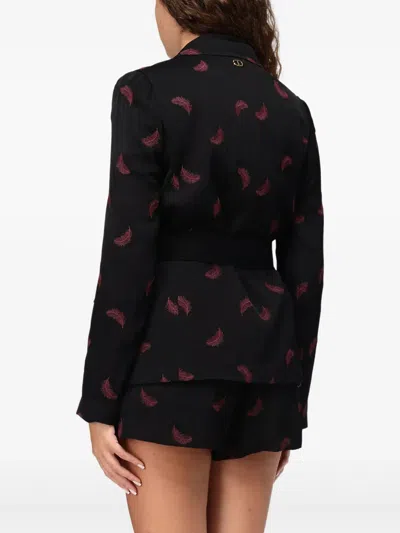 Twinset Double-layered Shirt In Black