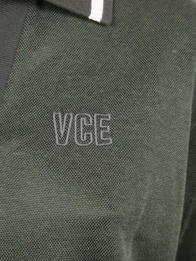 Golden Goose "journey W`s" Medium Crop Polo Fluid Jersey Knitted Rib Micro Piquet Tonal Embroidery C In Gray