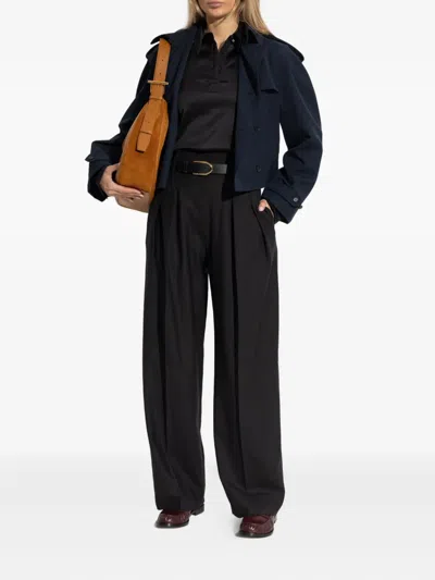 Alexander Mcqueen Short Double-breasted Navy Blue Jacket Women