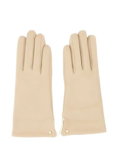 Gianni Chiarini Leather Gloves In Neutral