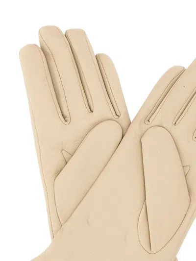 Gianni Chiarini Leather Gloves In Neutral
