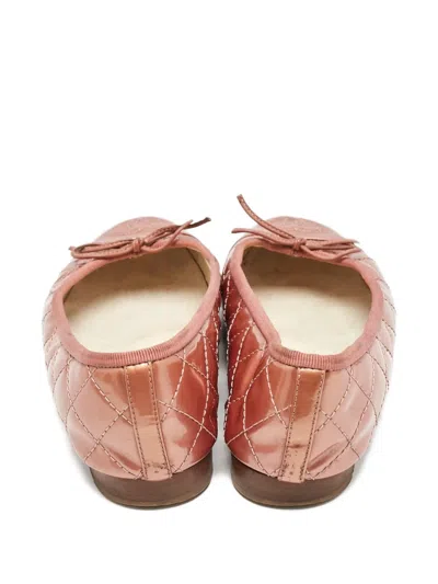 Pre-owned Chanel Cc-logo Patent-leather Flat Pumps