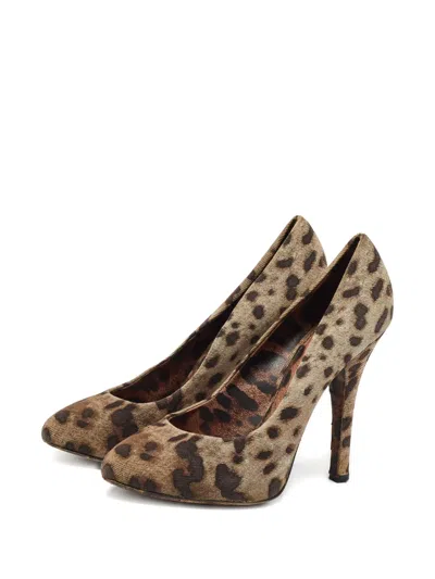 Pre-owned Dolce & Gabbana Leopard-print Leather Pumps