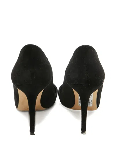 Pre-owned Manolo Blahnik 100mm Velvet Pointed-toe Pumps