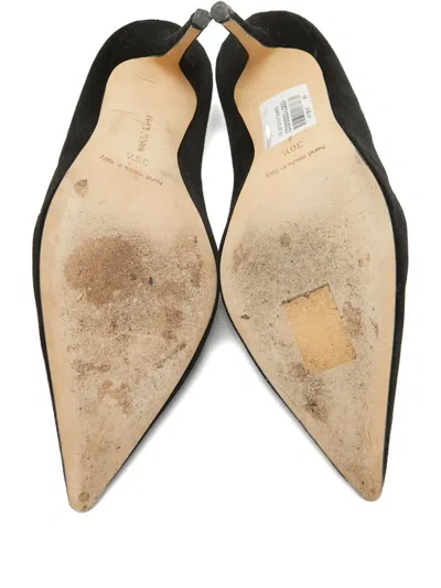 Pre-owned Manolo Blahnik 100mm Velvet Pointed-toe Pumps