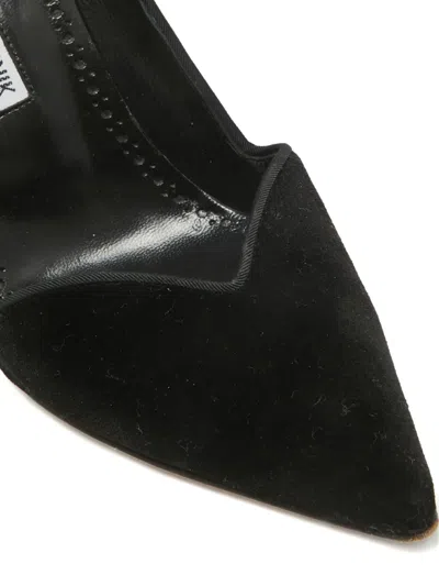 Pre-owned Manolo Blahnik 100mm Velvet Pointed-toe Pumps