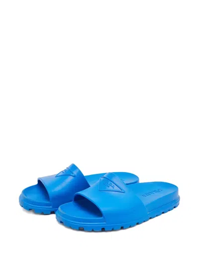Pre-owned Prada Logo-embossed Slides