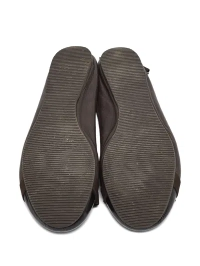 Pre-owned Carolina Herrera Vintage  Patent-leather Bow-detail Ballet Flats