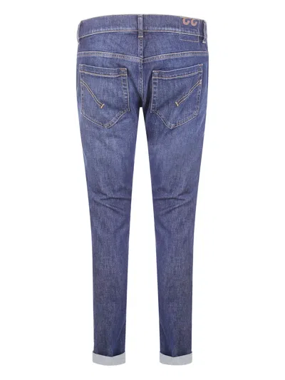 Dondup Flat Front Trousers With Diagonal Pockets In Blue