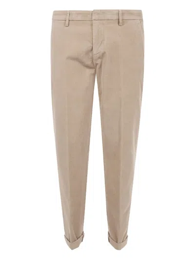 Dondup Cuffed Trousers With Belt Loops And Pockets In Green