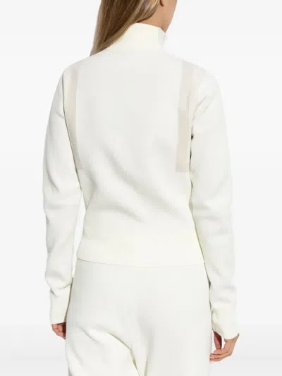 Adidas Originals Zip-front Ribbed Cardigan In White