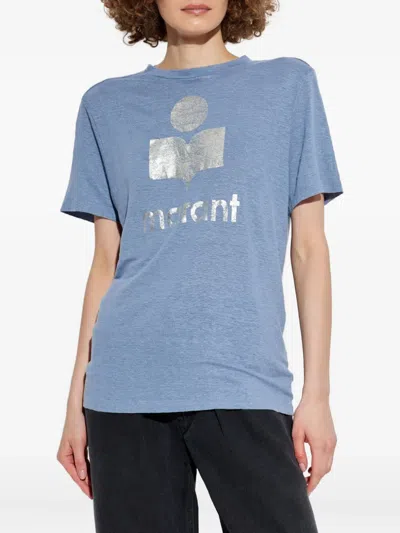 Isabel Marant Étoile Metallic-logo Linen T-shirt