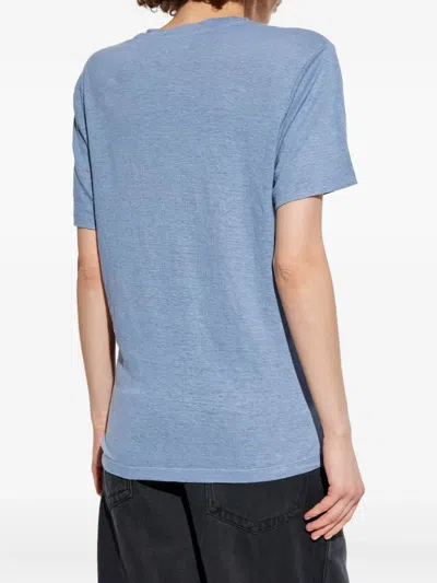 Isabel Marant Étoile Metallic-logo Linen T-shirt