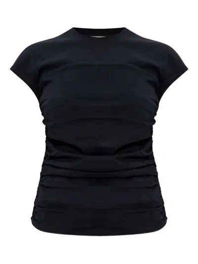 Isabel Marant Gathered-detail Cotton T-shirt In Black