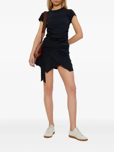 Isabel Marant Gathered-detail Cotton T-shirt In Black