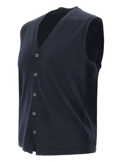 Kangra Cashmere Wool Vest In Blue