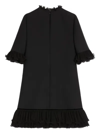 Valentino Crepe Couture Short Dress In Black