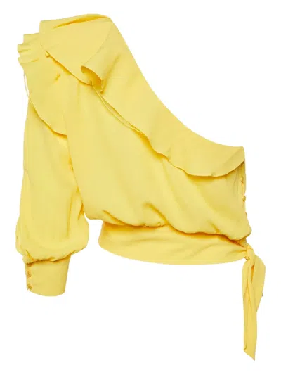 Pre-owned Elisabetta Franchi  Ruffled One-shoulder Blouse