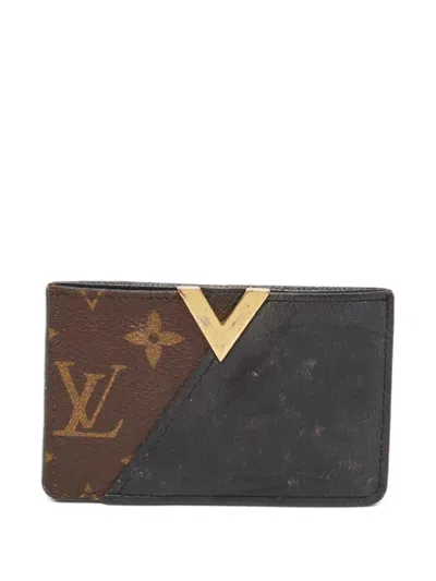 Pre-owned Louis Vuitton Monogram-canvas Leather-panelled Cardholder