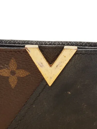 Pre-owned Louis Vuitton Monogram-canvas Leather-panelled Cardholder