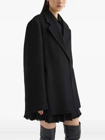 Jil Sander Wool Coat In Black