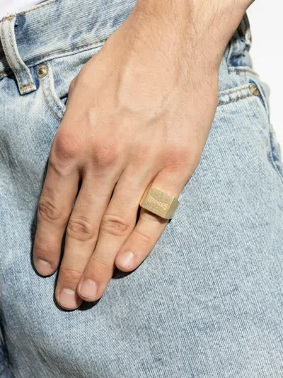 Vetements Square-signet Ring In Gold