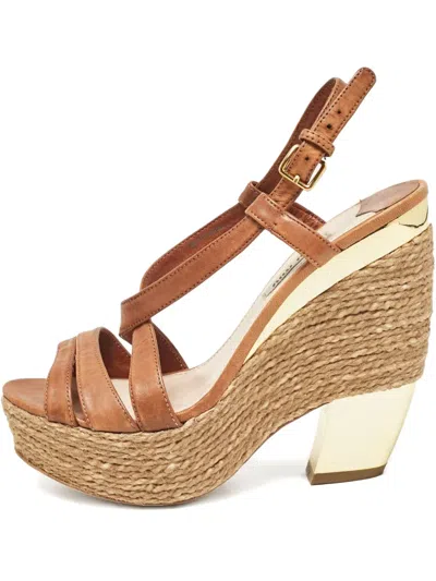 Pre-owned Miu Miu 135mm Leather Rope-wedge Sandals